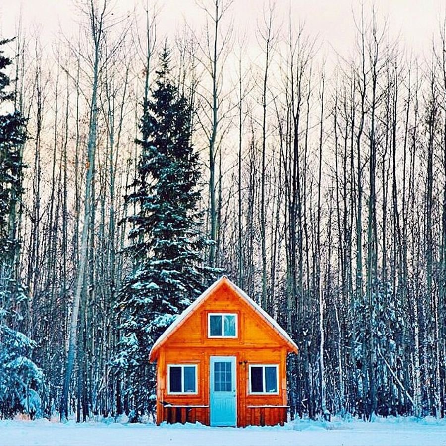 Скандинавский дом зима