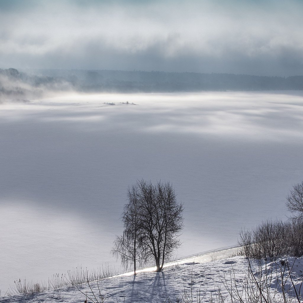 Белое озеро зимой