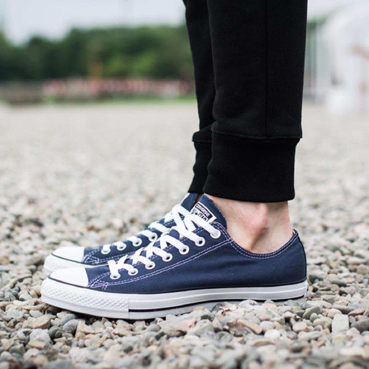Converse Navy Low on model