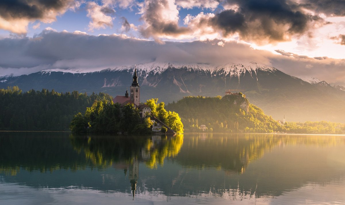Озеро Блейско Словения обои