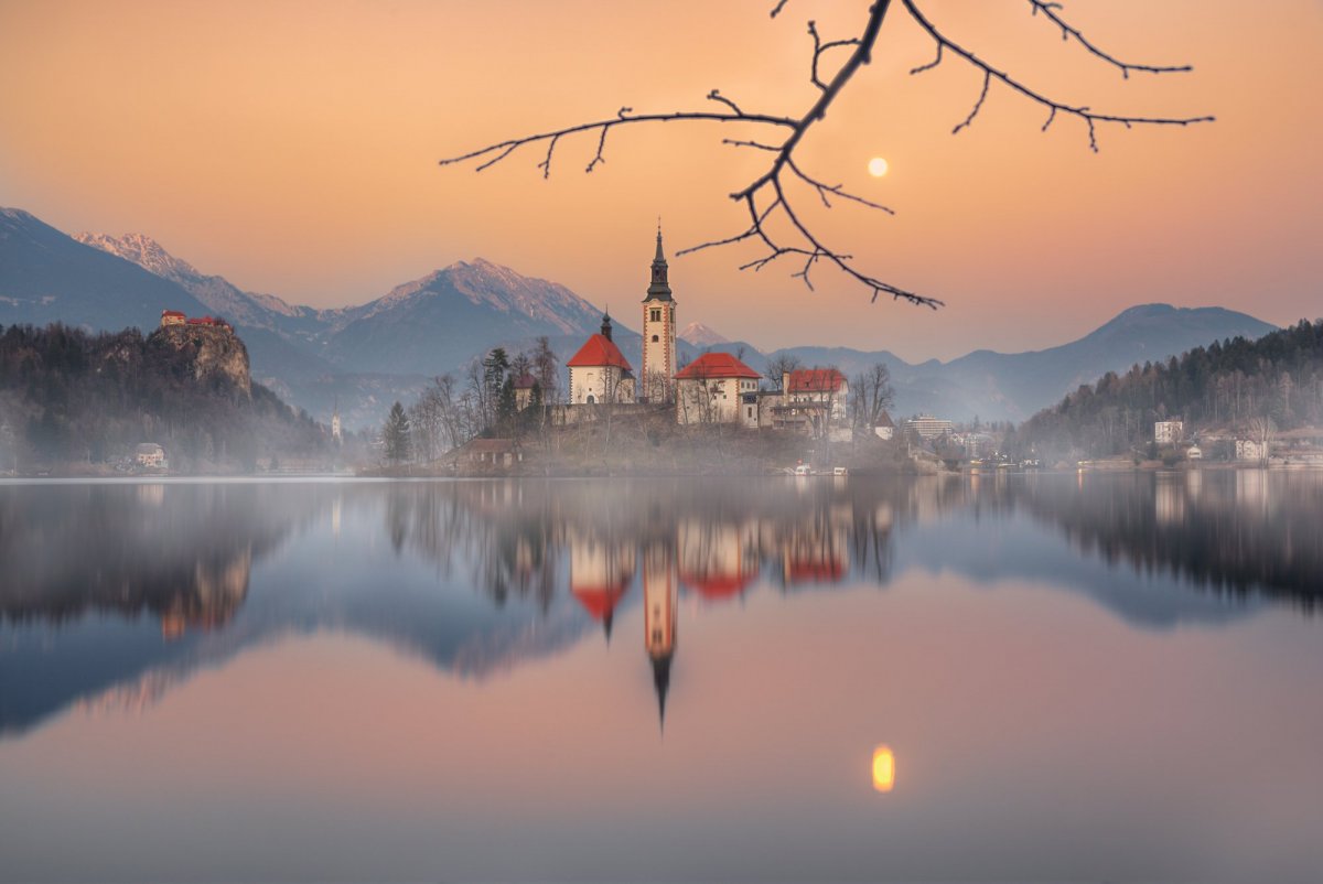 Озеро Блед в Словении с Церковью