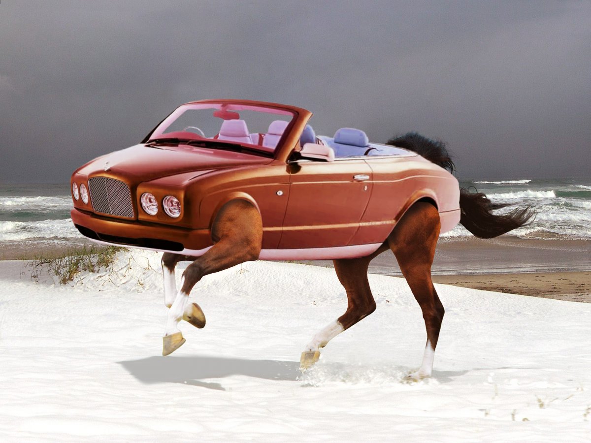 Лошадь машина реклама