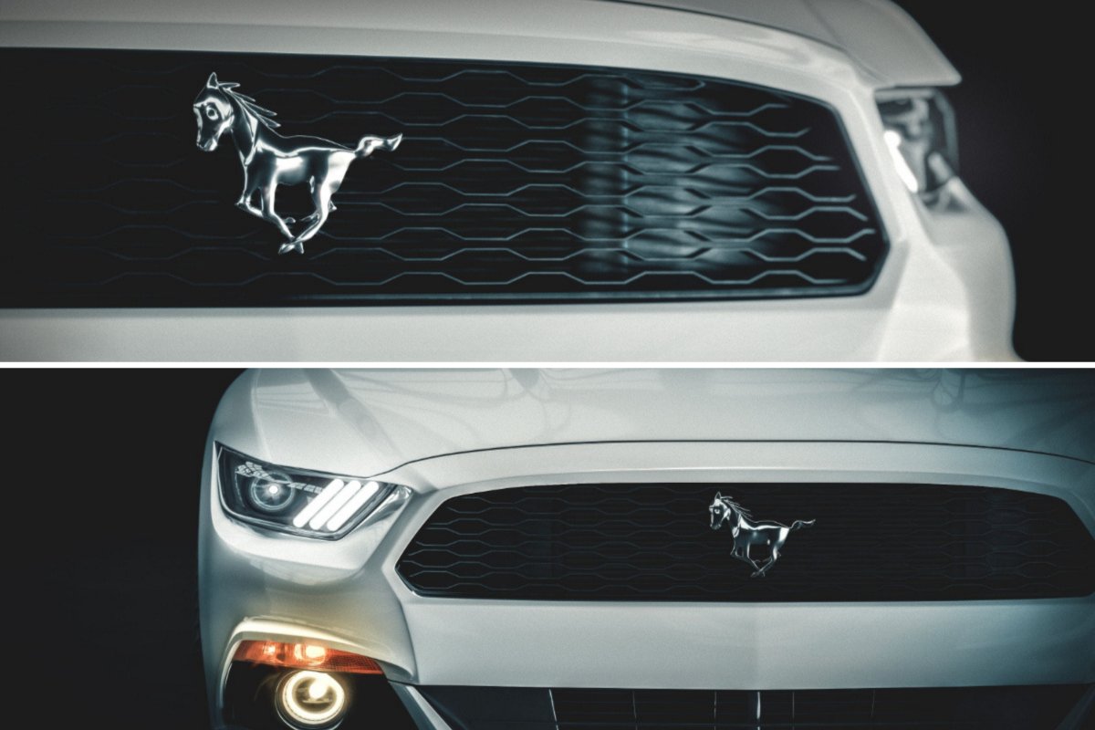 Машина с логотипом лошади