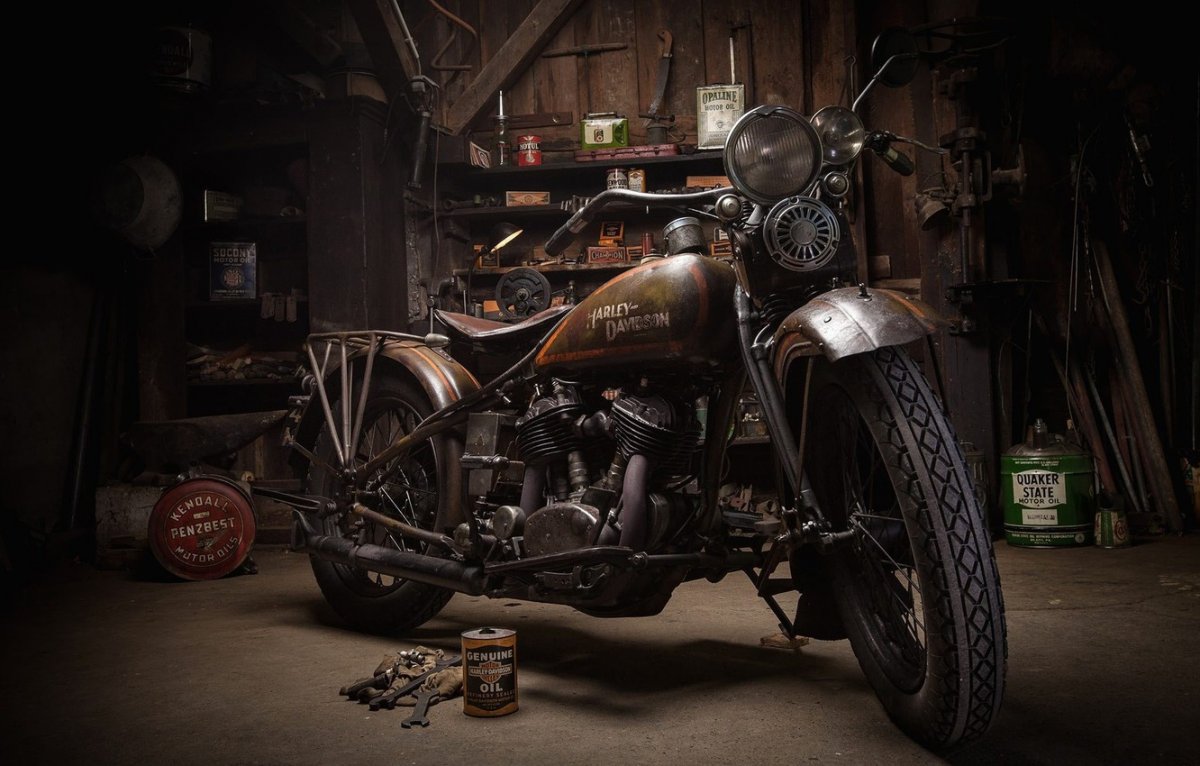 Мотоцикл Harley Davidson ретро