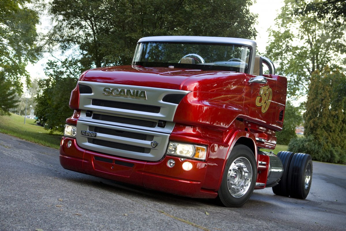 Scania r999 Red Pearl заряженный грузовик-кабриолет