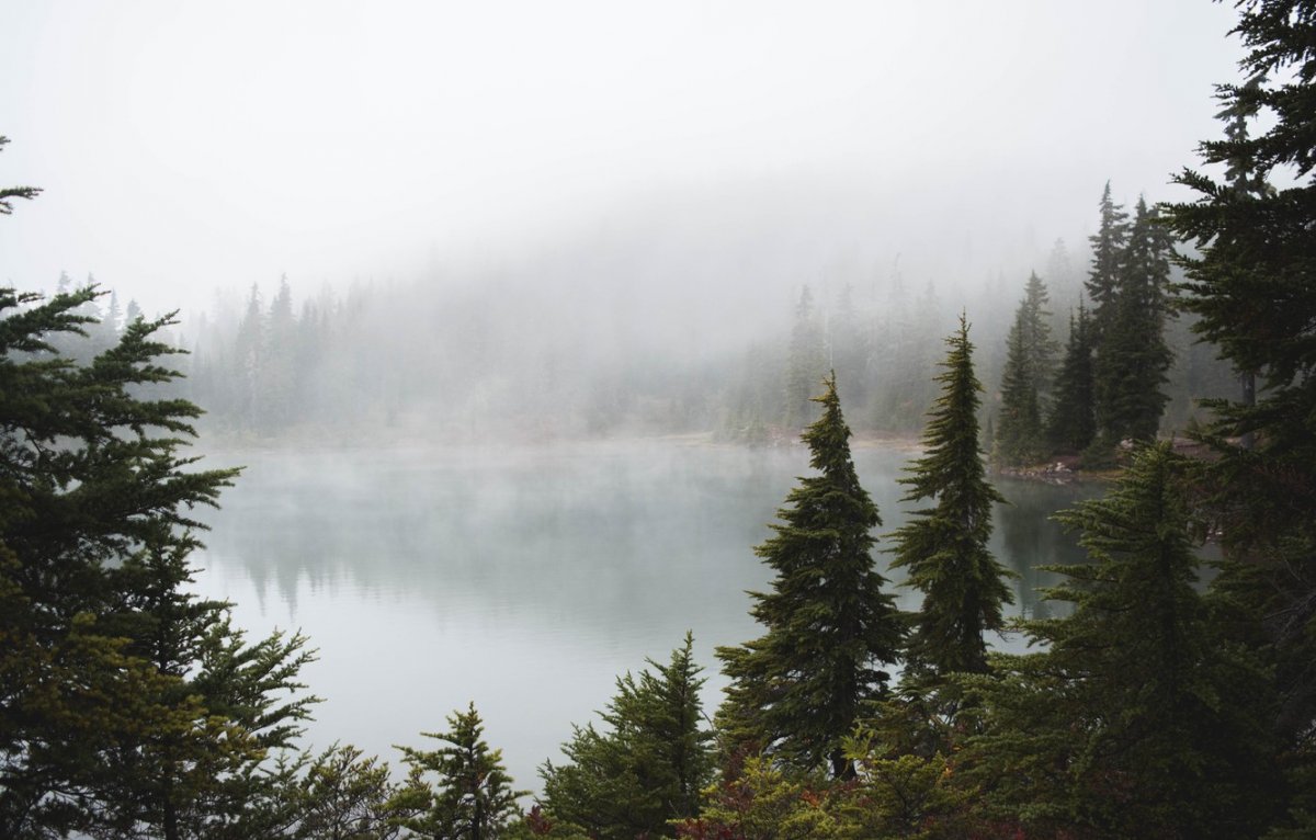 Горы озеро туман