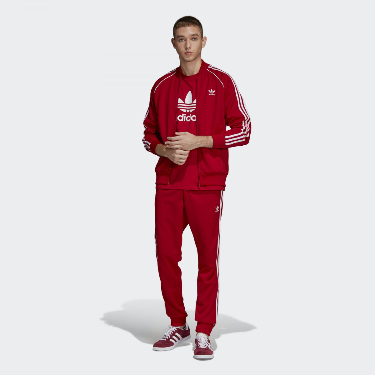 Adidas SST брюки красные