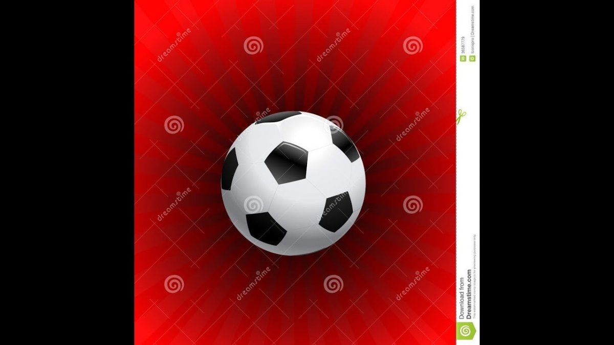 Футбольный мяч на Красном фоне