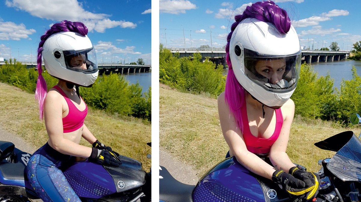 Шлем мотоциклетный с косичками