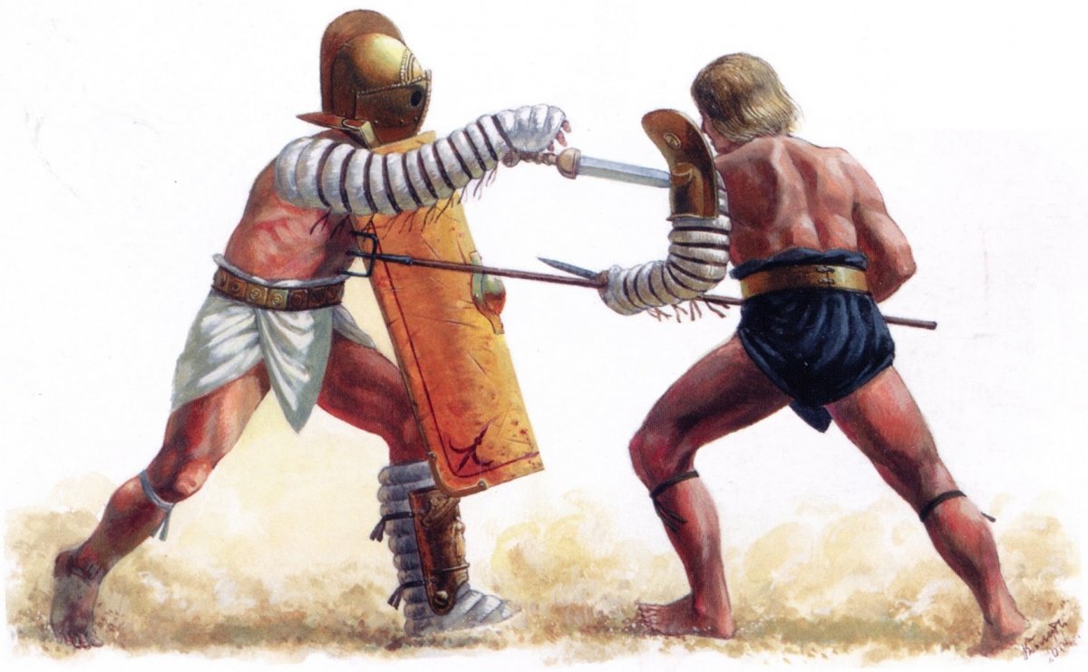 Древний Рим гладиаторские бои мозаика