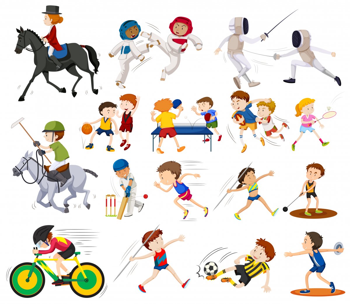 Иллюстрации различные виды спорта
