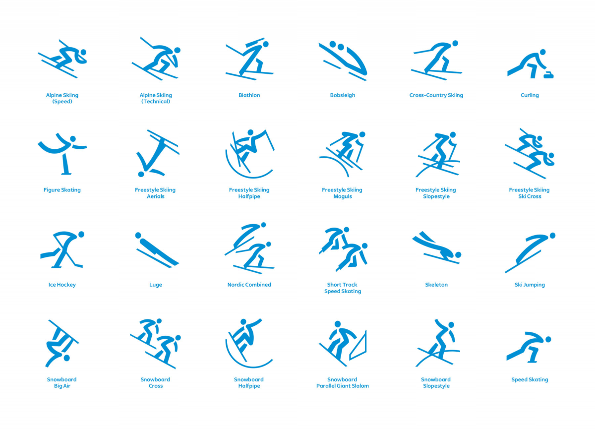Пиктограммы видов спорта олимпиады 2018 пхёнчхан