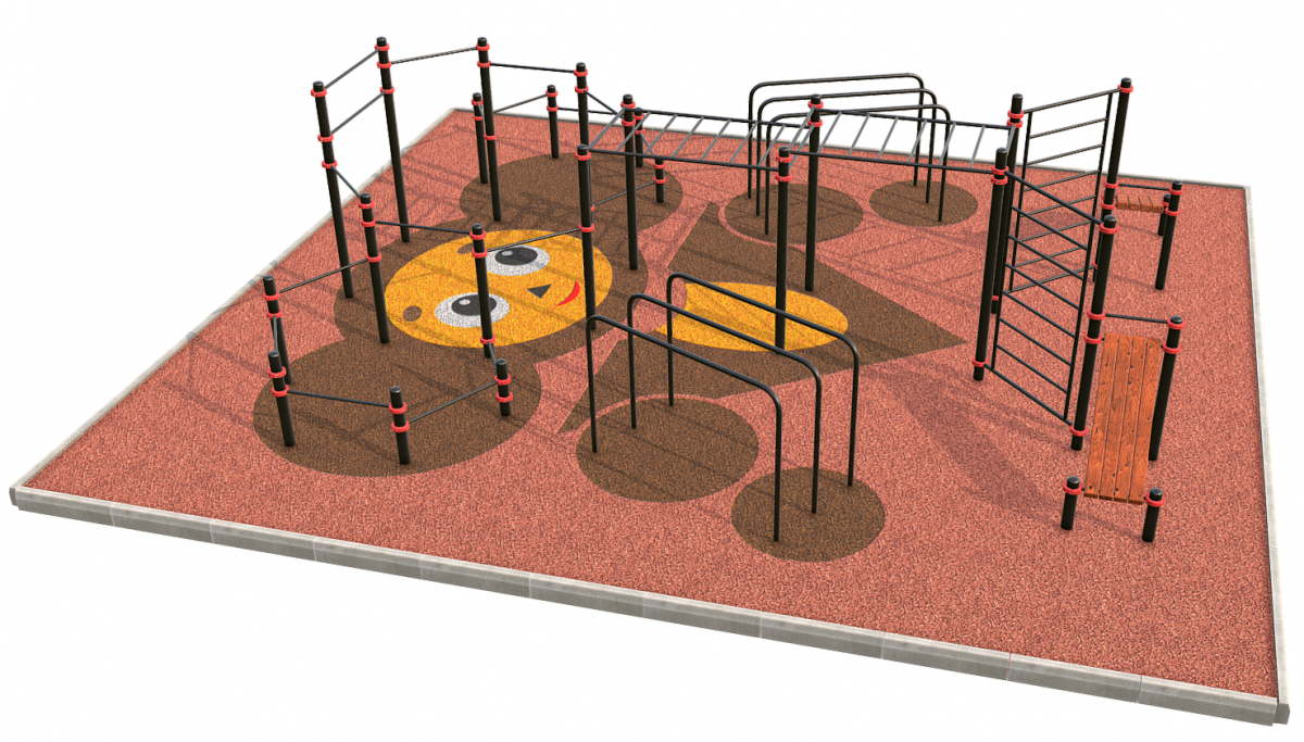 Воркаут площадка 3d model
