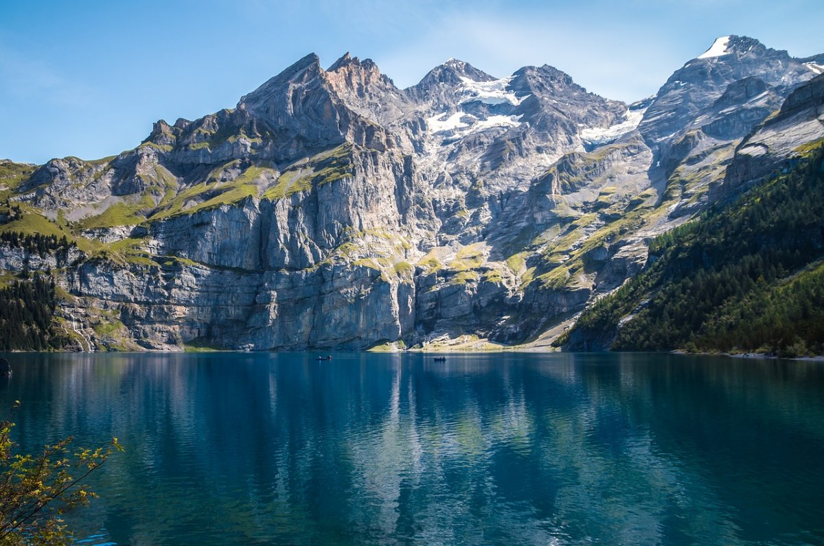 Швейцария горы Долина озеро