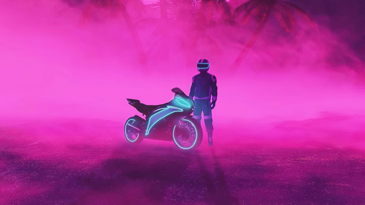 Фиолетовый мотоцикл