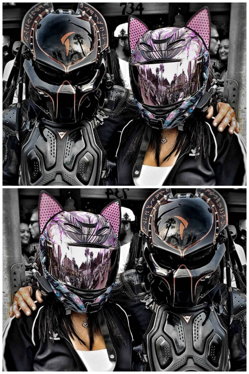 Шлем в виде кошки для мотоцикла