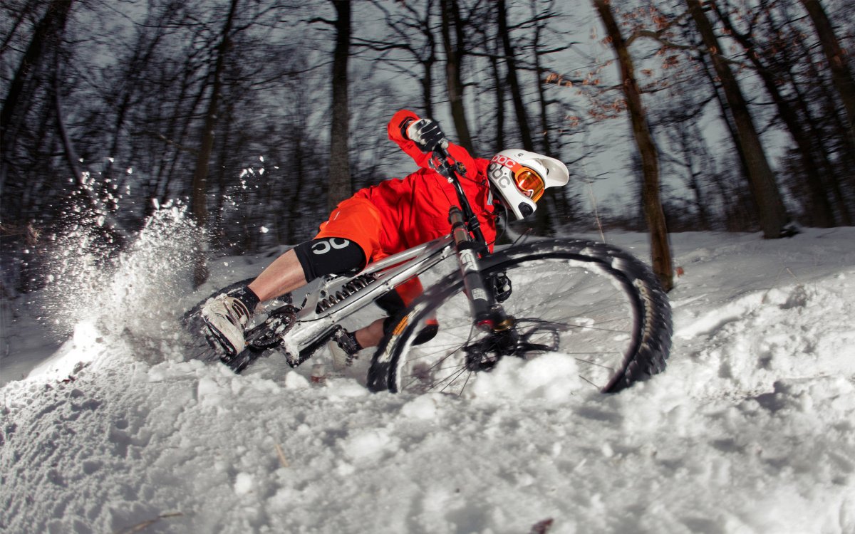 На велосипеде по снегу