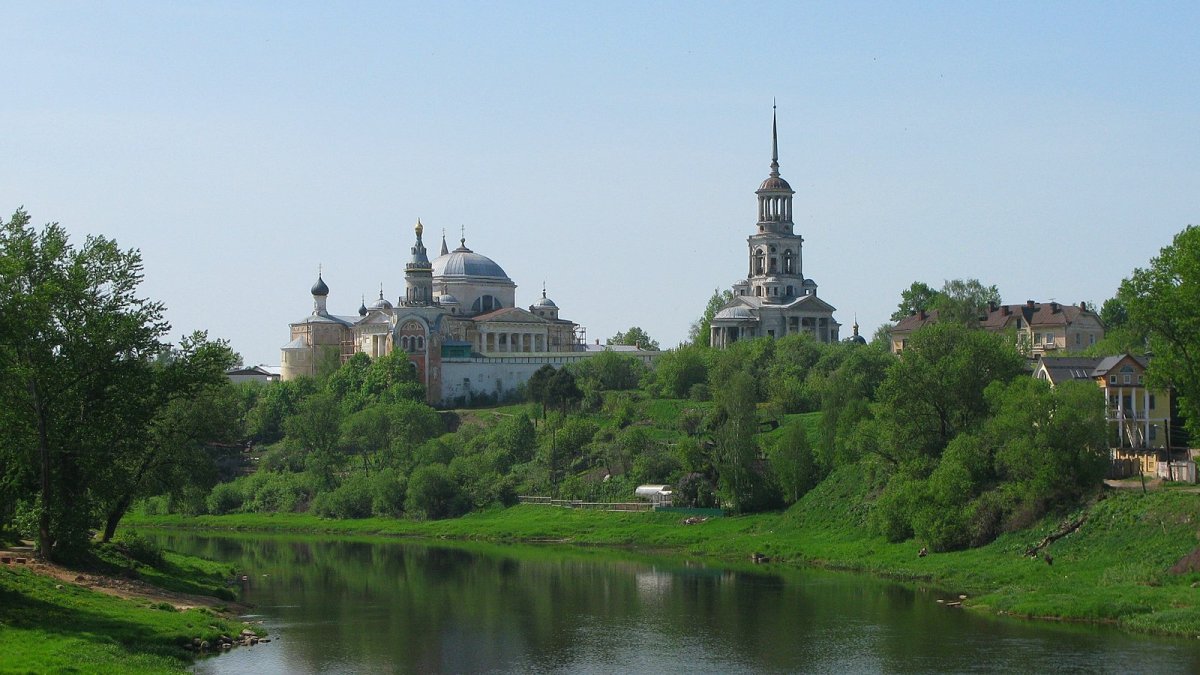 Борисоглебский монастырь Торжок сверху
