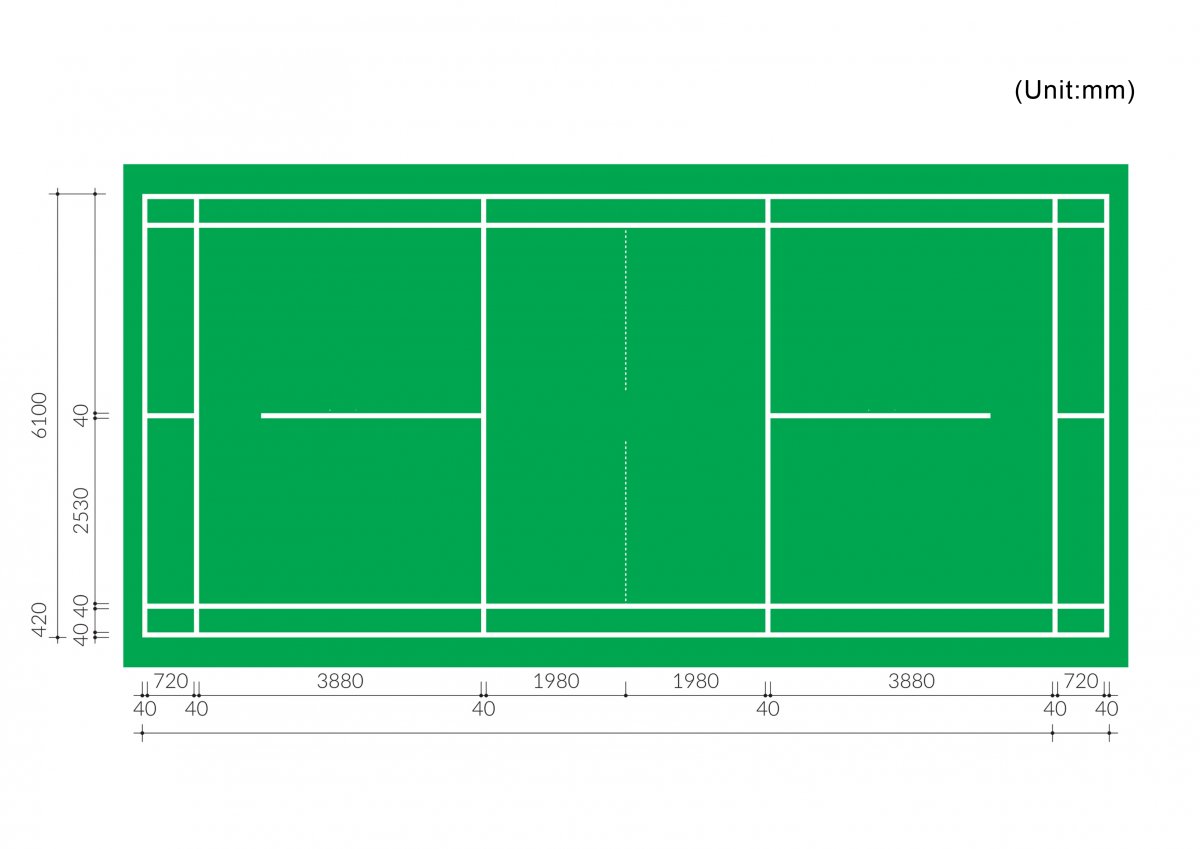 Волейбольная площадка сбоку