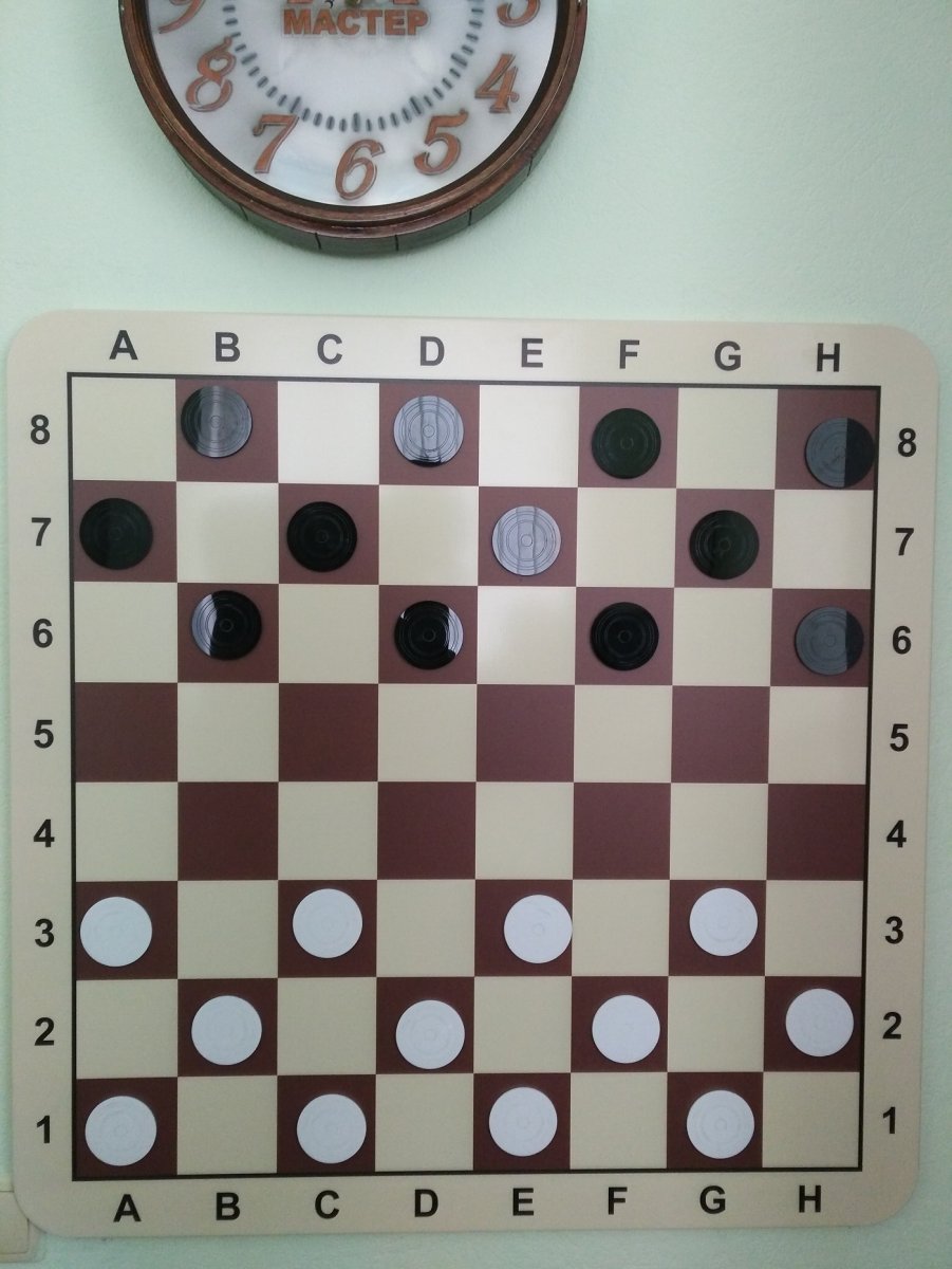 Шахматная доска с фигурами сверху