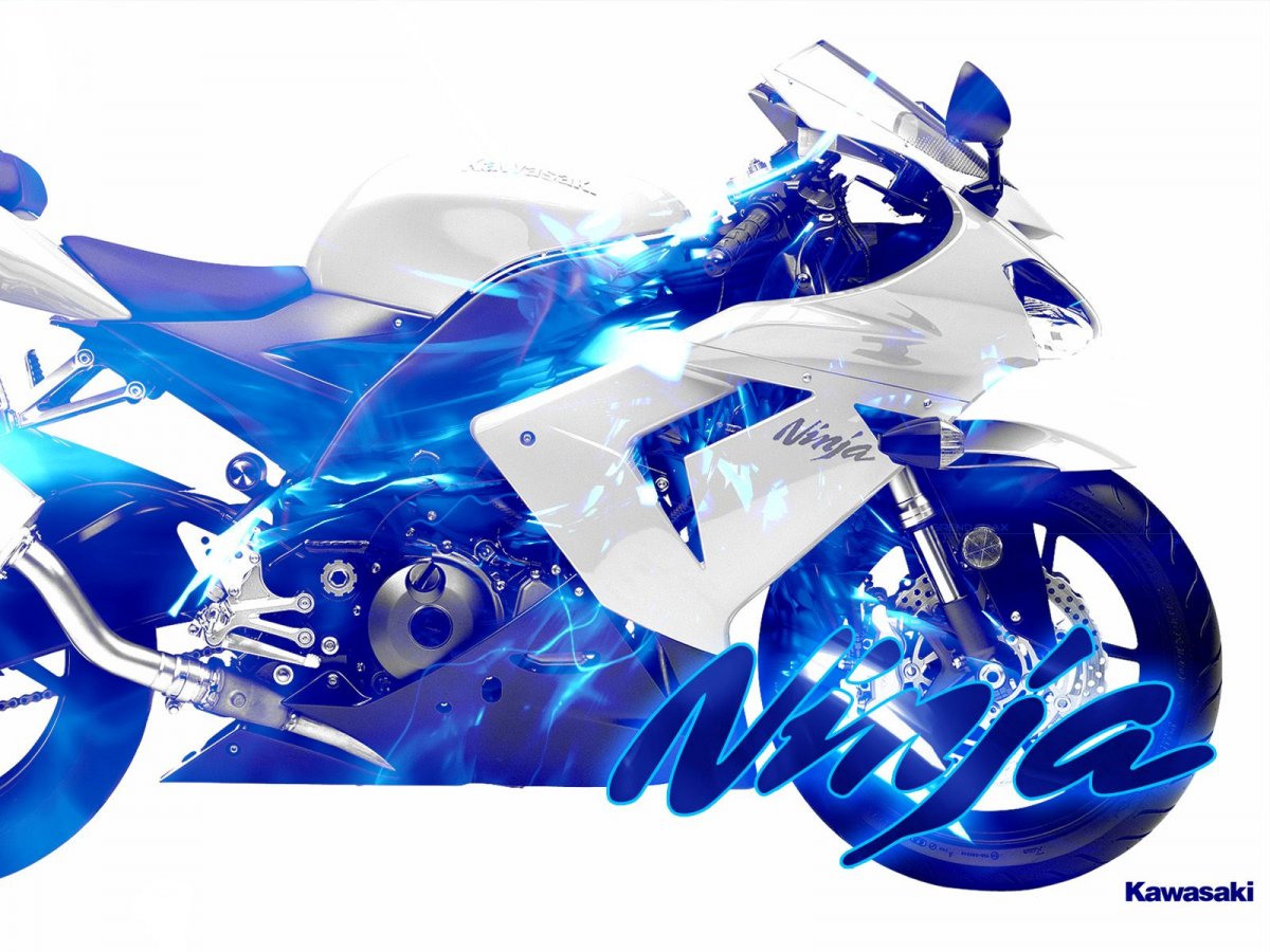 Нинжа мотоцикл голубой