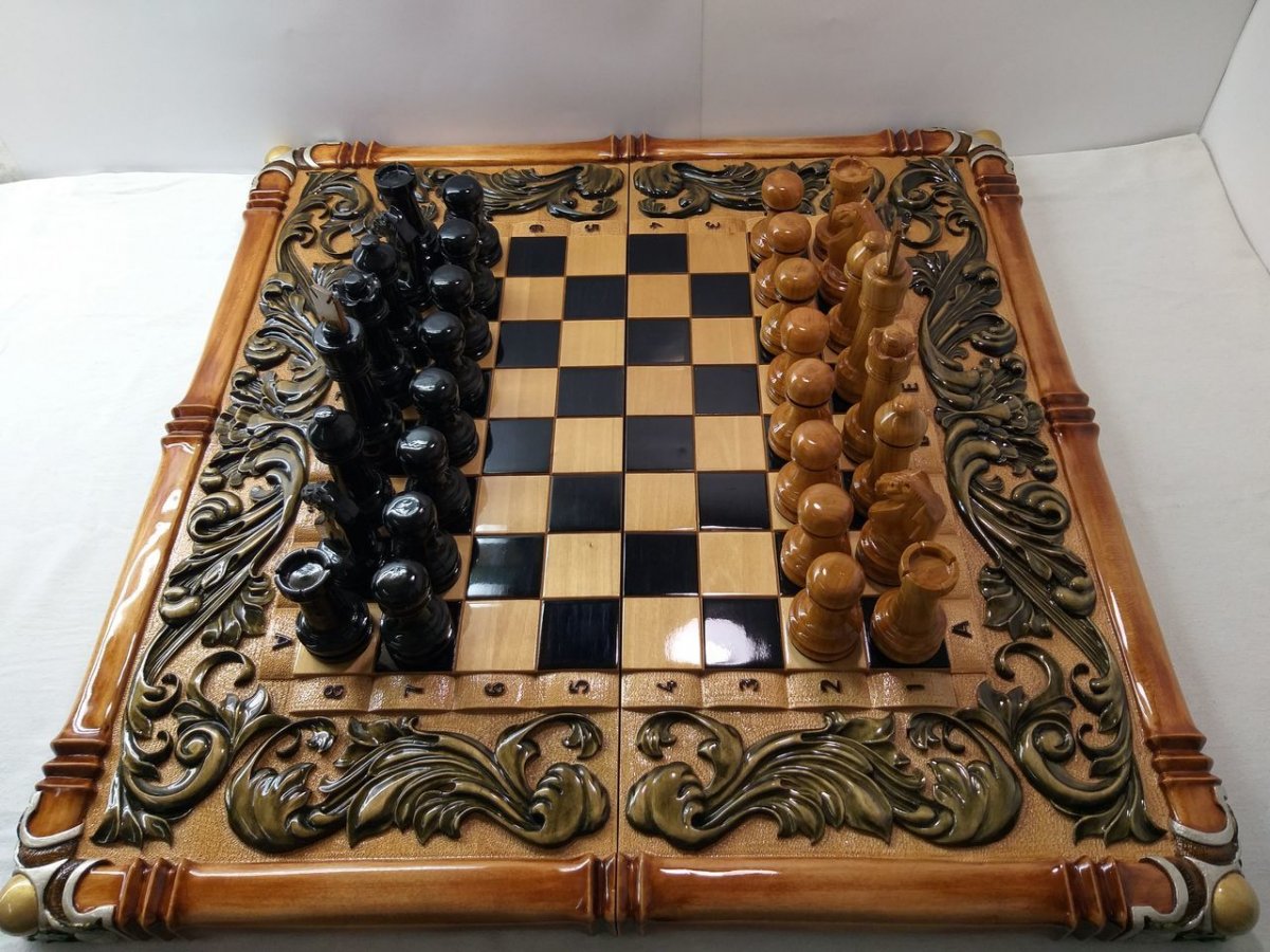 Резные нарды с шахматами эксклюзив
