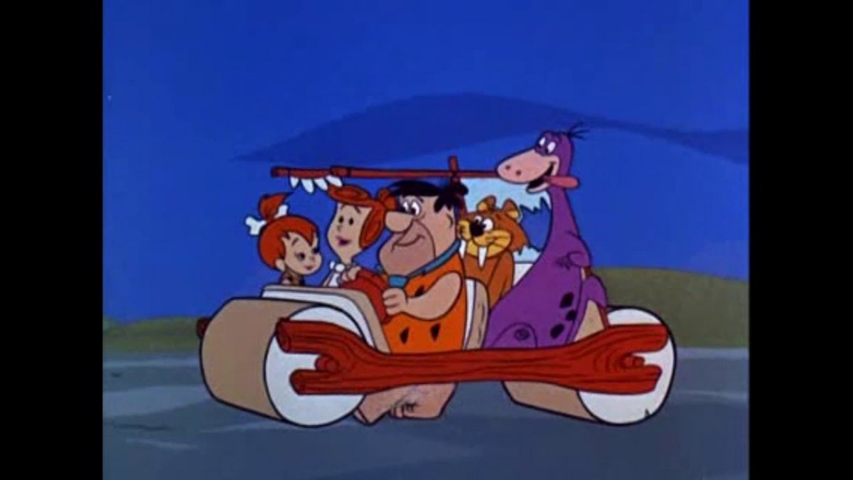 Флинстоун чинит машину