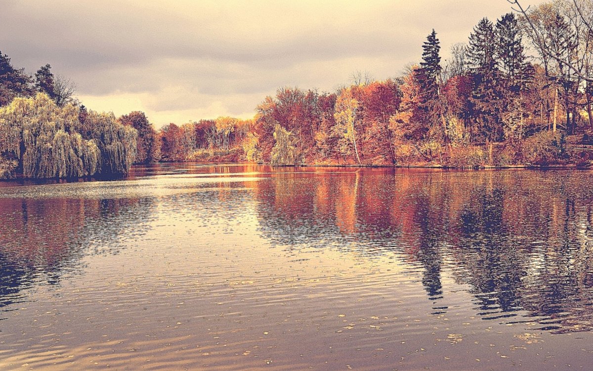 Озеро осенью