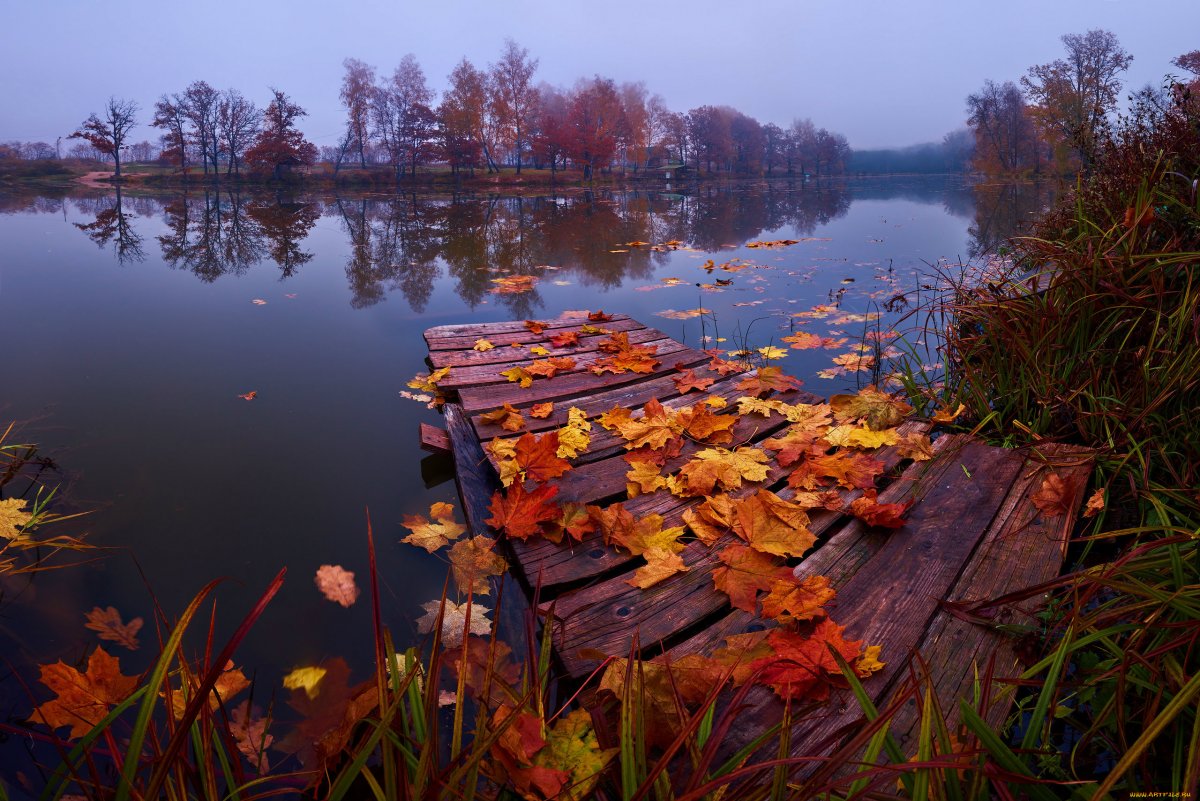 Кратово озеро мост осень