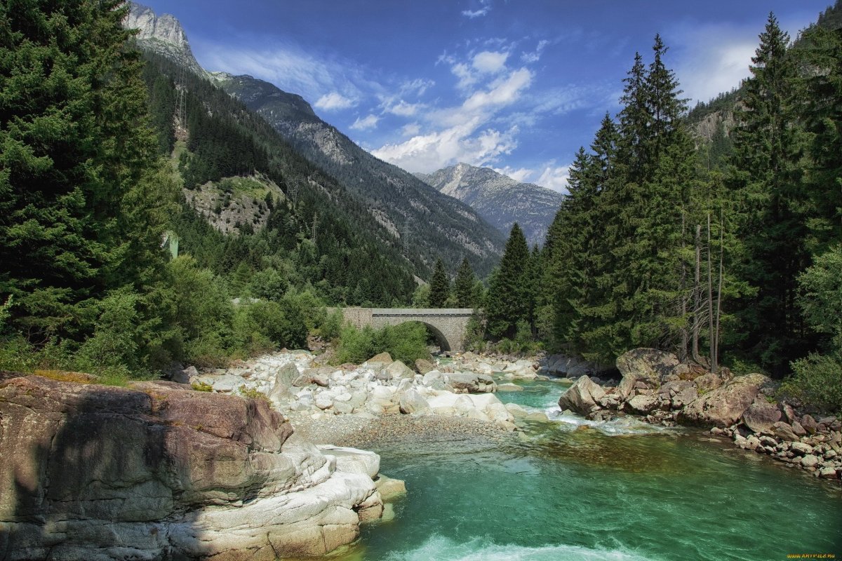 Швейцария природа озеро Альпы