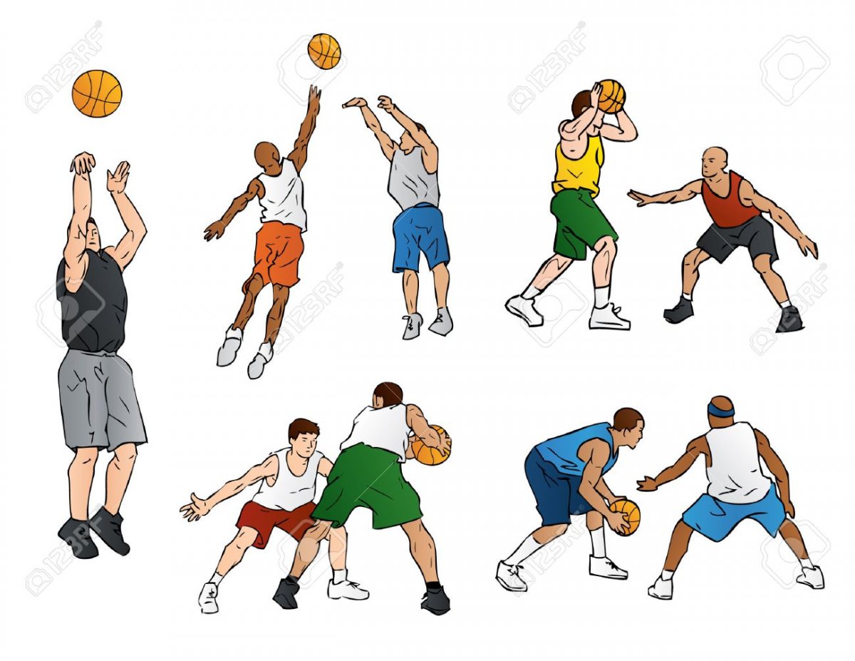 Игрок в баскетбол рисунок