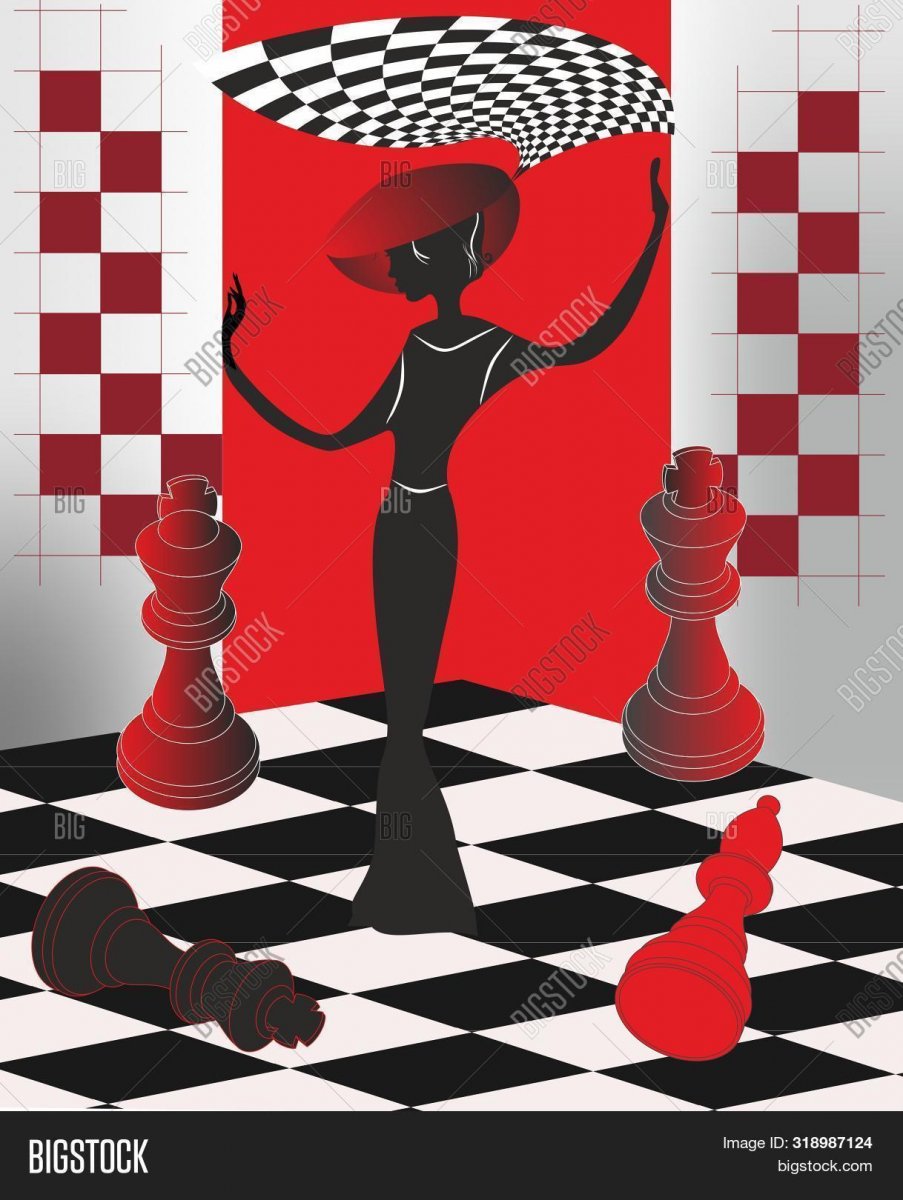 Красная шахматная стилизованный