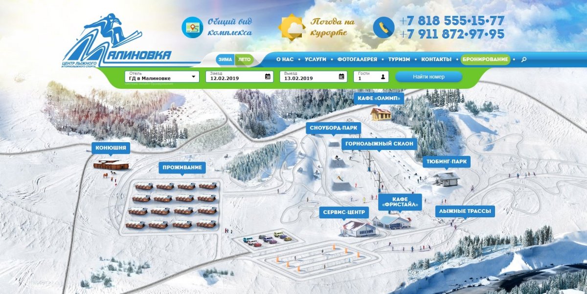 Малиновка Архангельская область схема лыжных трасс