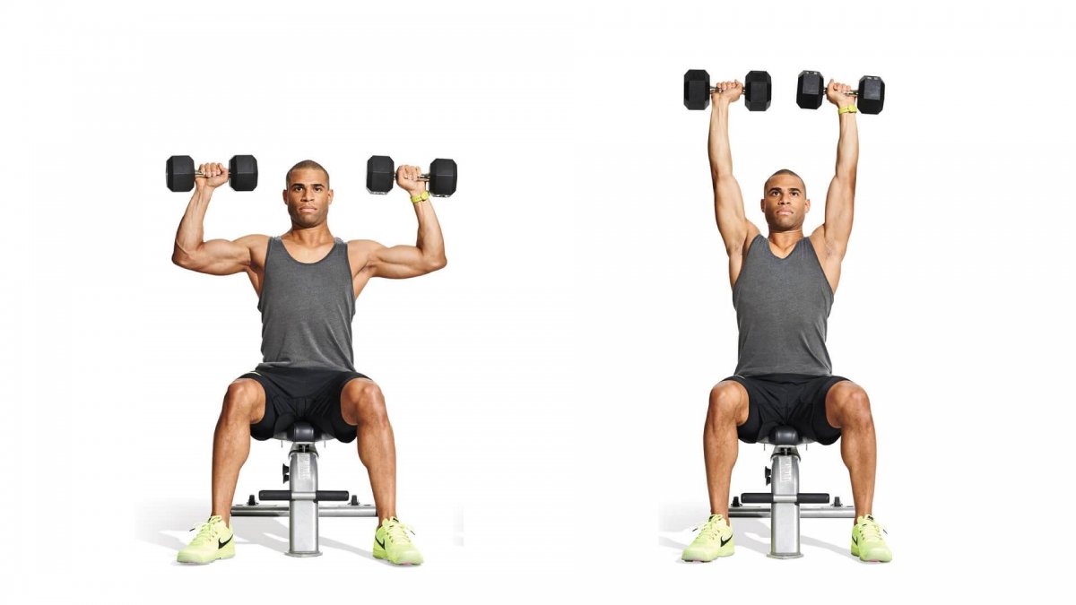 Махи гантелей стоя