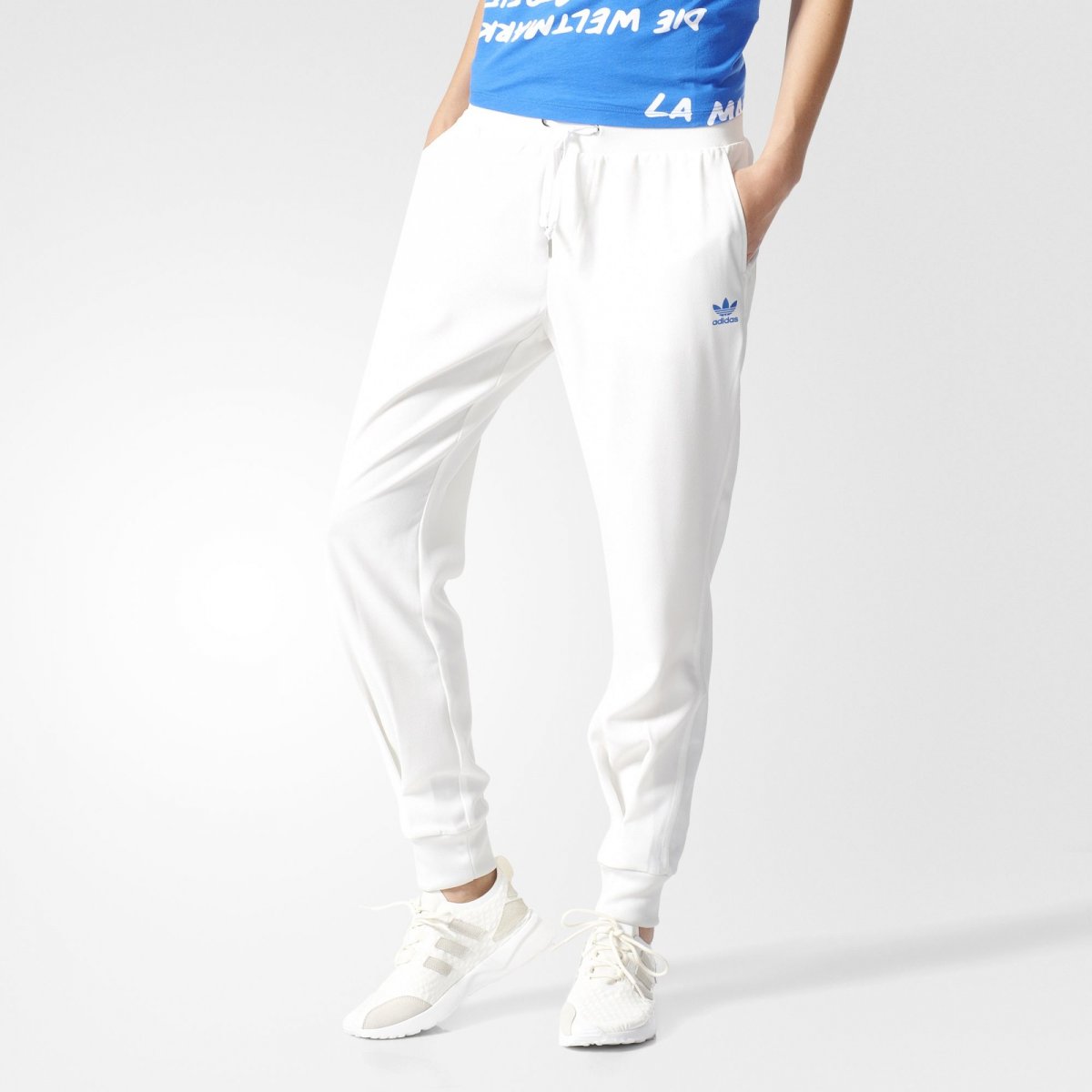 Белые штаны adidas