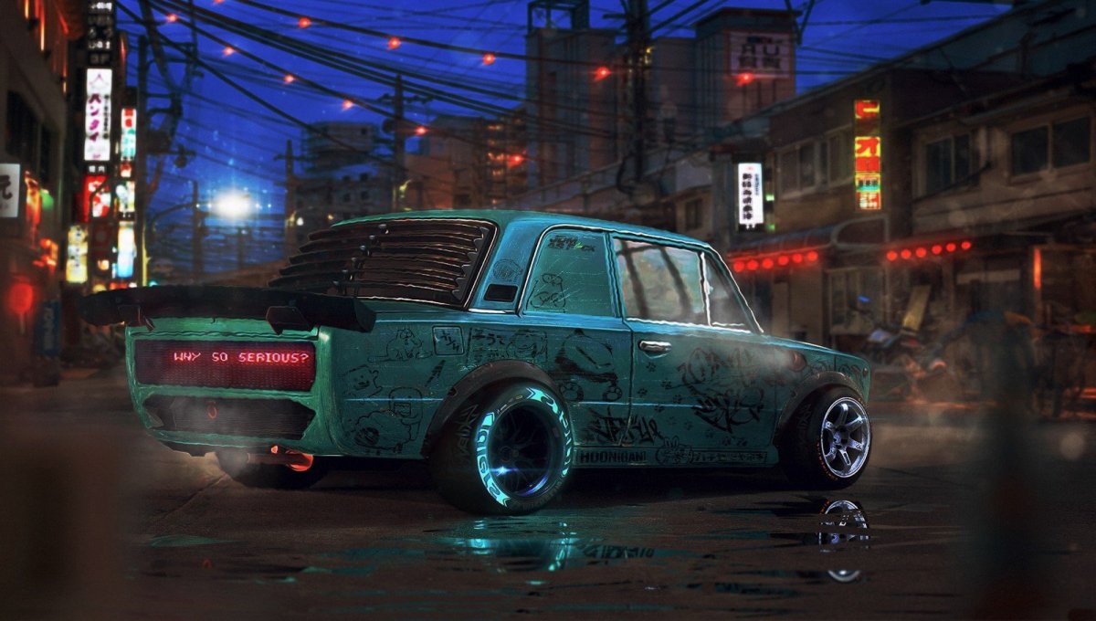 Nissan Skyline GTR r35 киберпанк