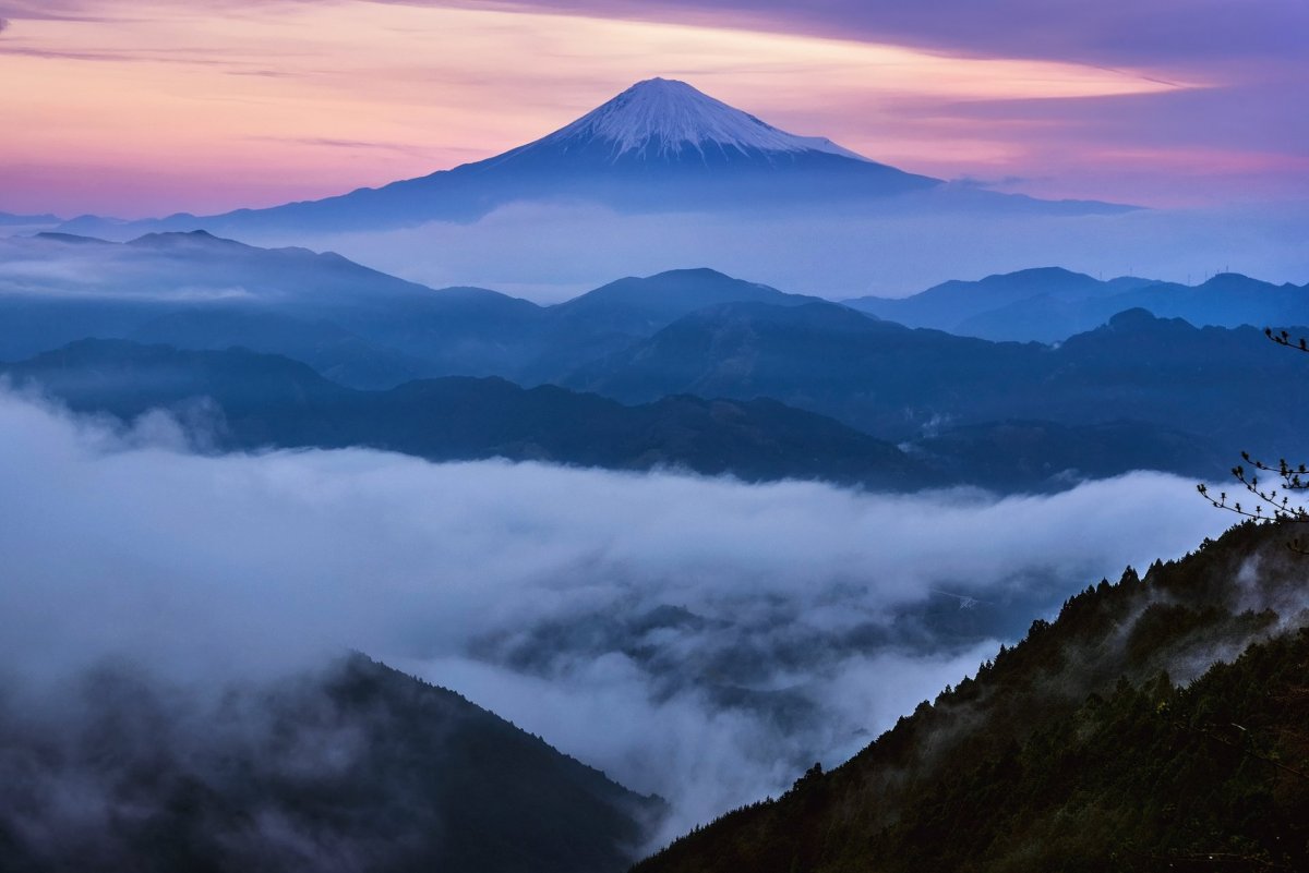 Фудзияма туман горы