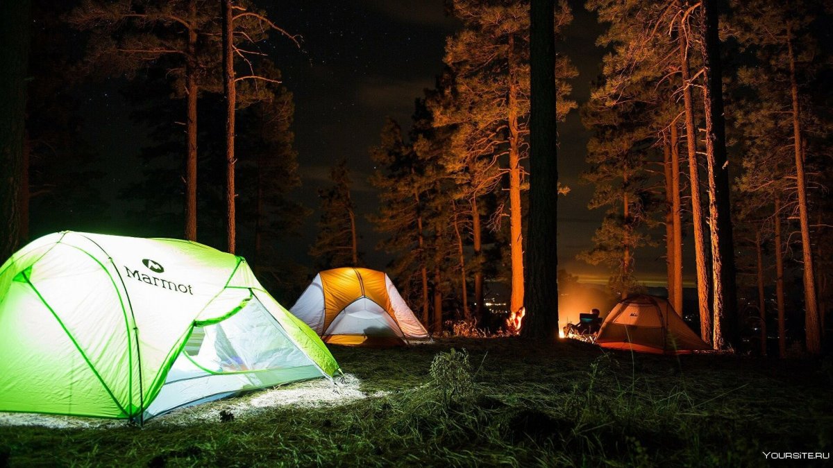 Кемпинг в Карелии с палатками на озере