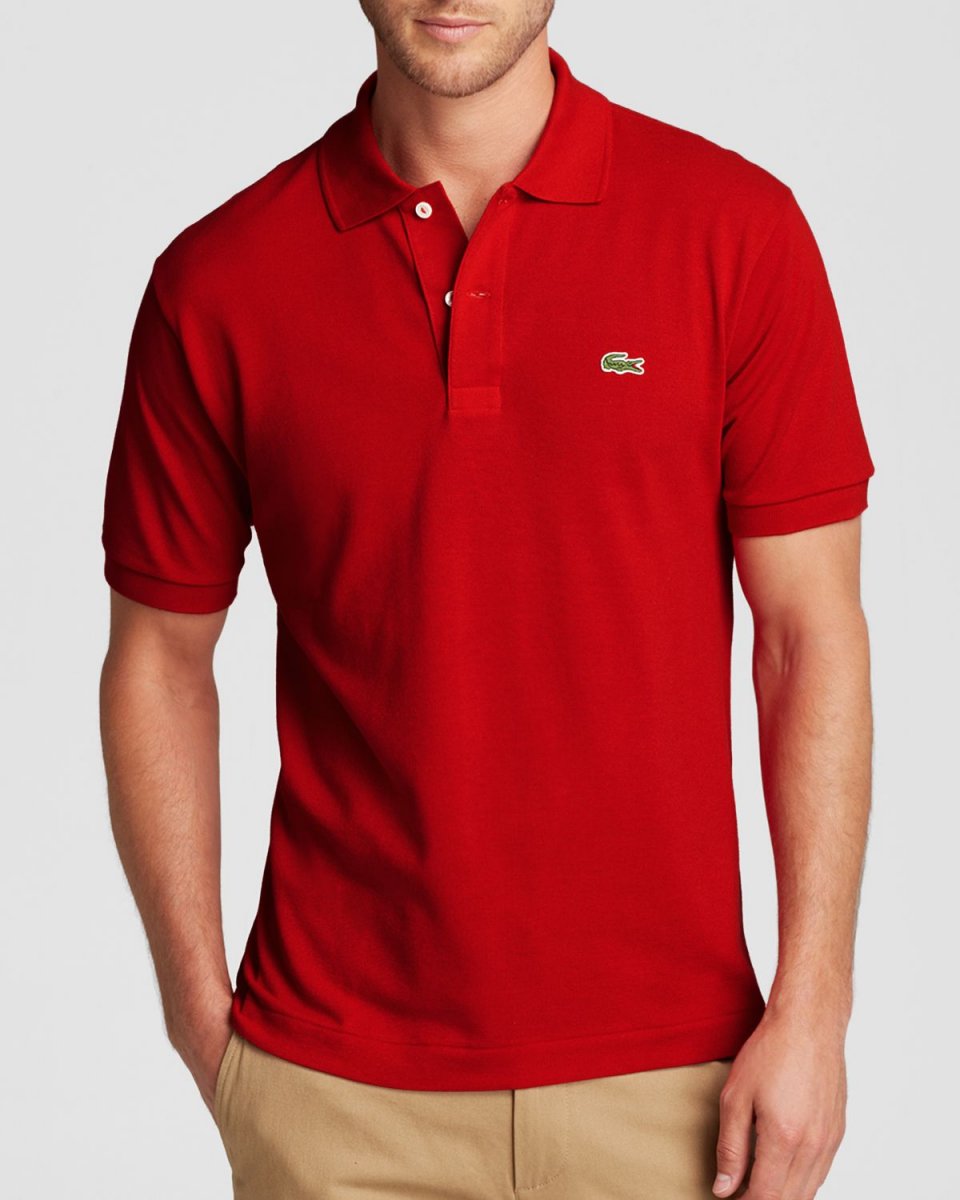 Футболка лакост мужская красная Classic Fit fr6