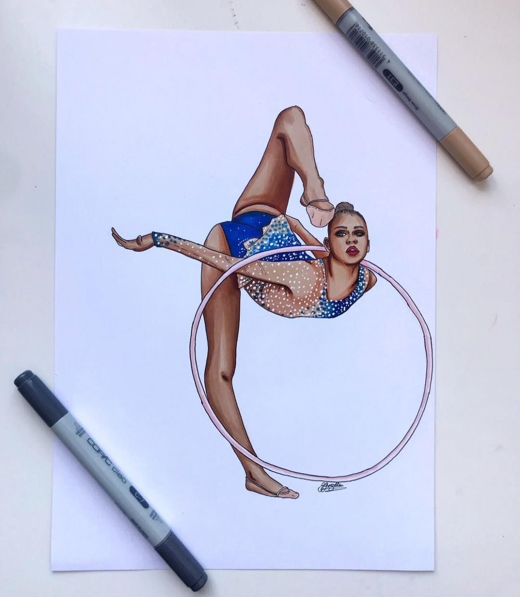 Рисунок гимнастки Дина Аверина