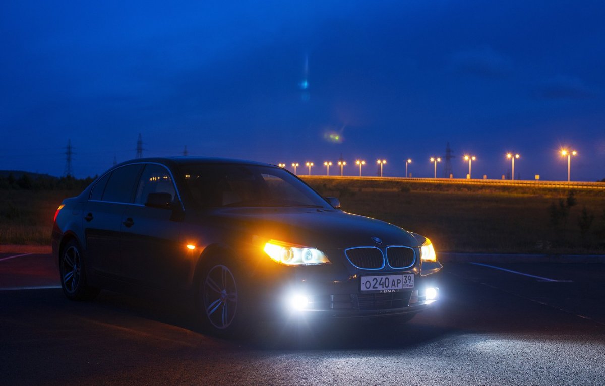 BMW m5 e60 салон ночью