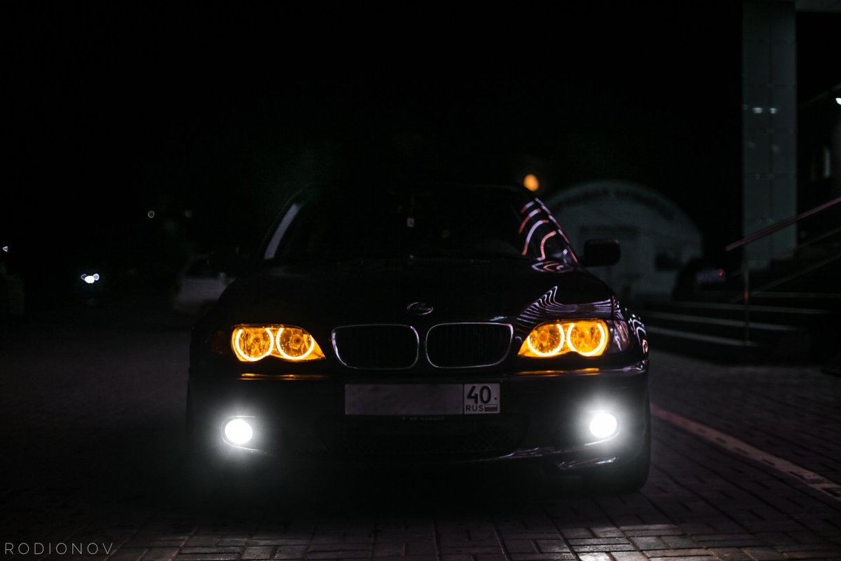 BMW x5 e53 свет фар ночью
