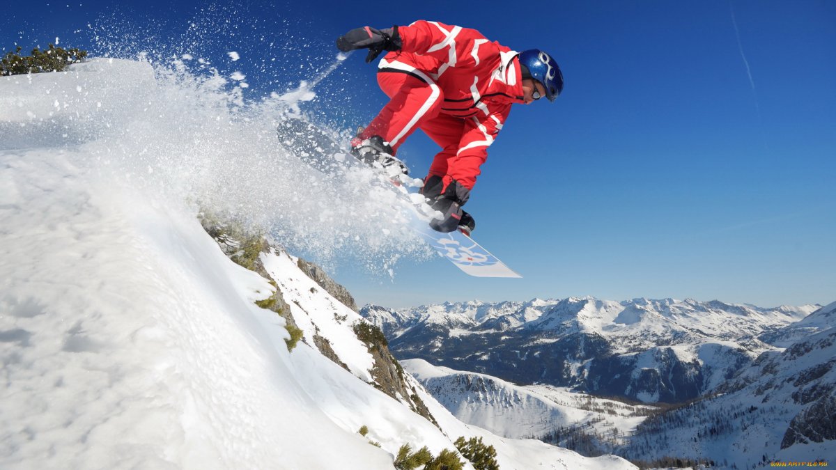 Фотообои прыжок сноубордиста