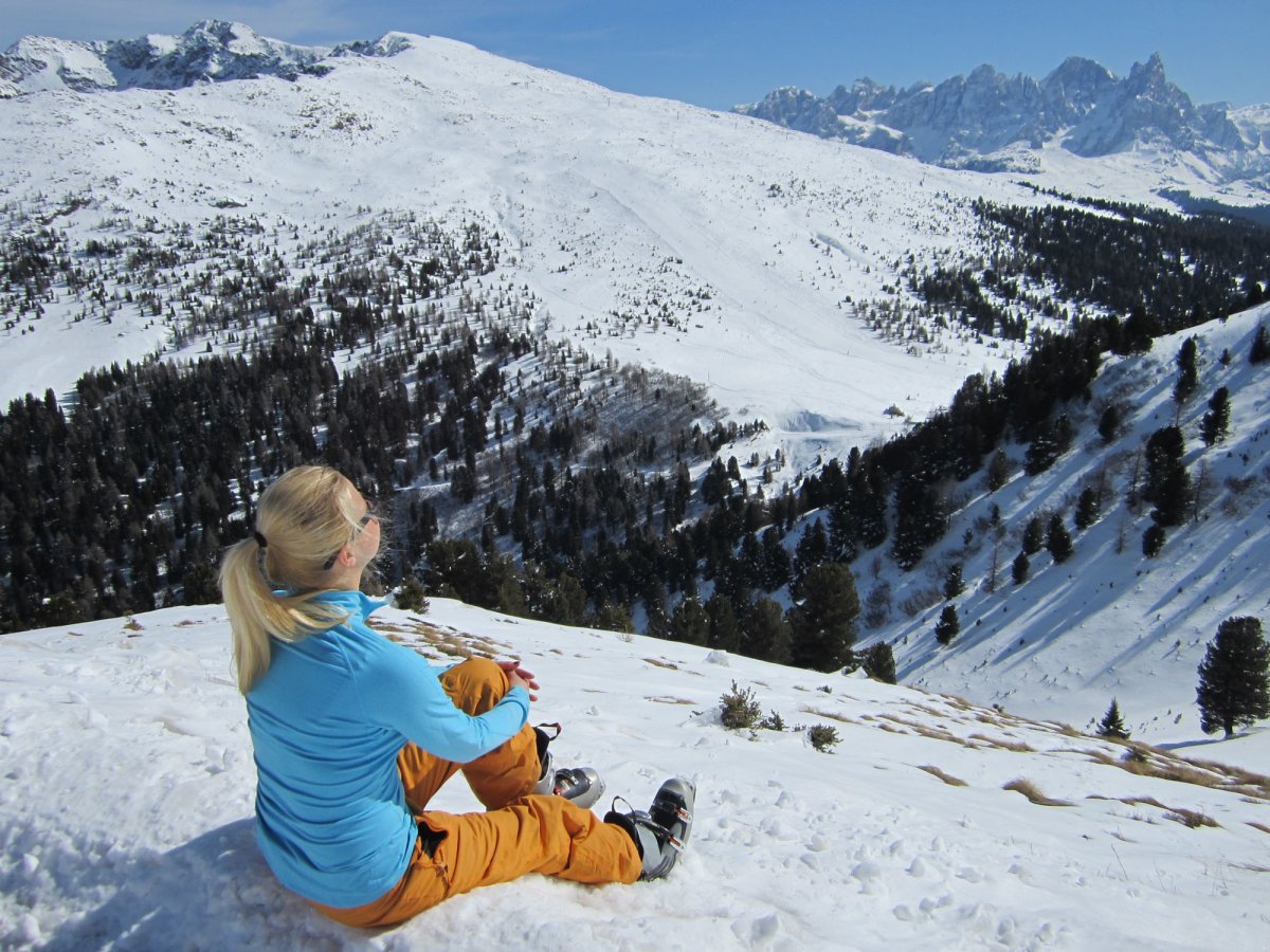 Татьяна Навка на горных лыжах