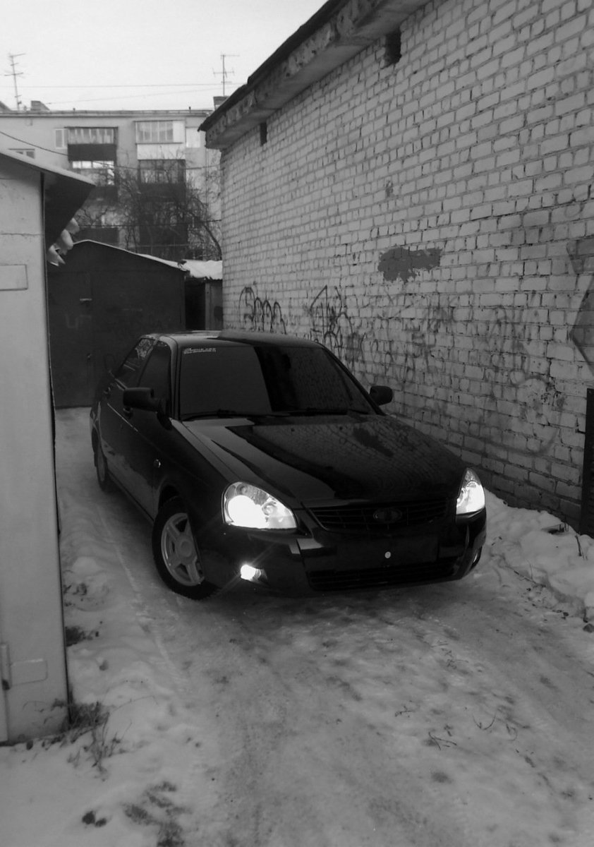 Приора 2 черная антихром