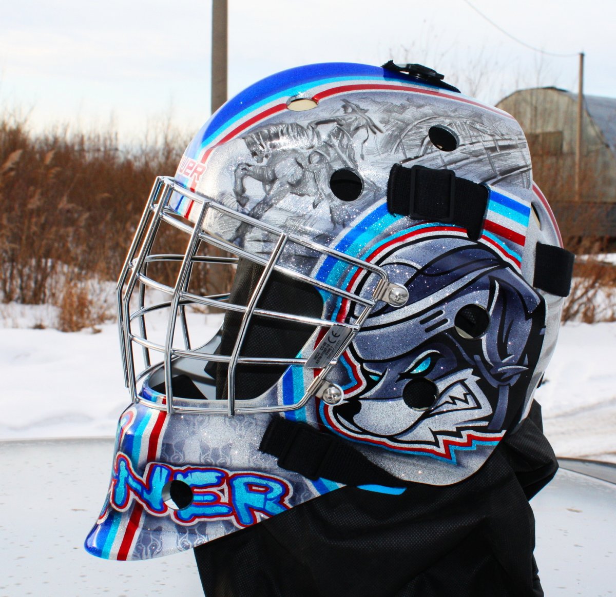 Хоккейный шлем Бакина аэрография