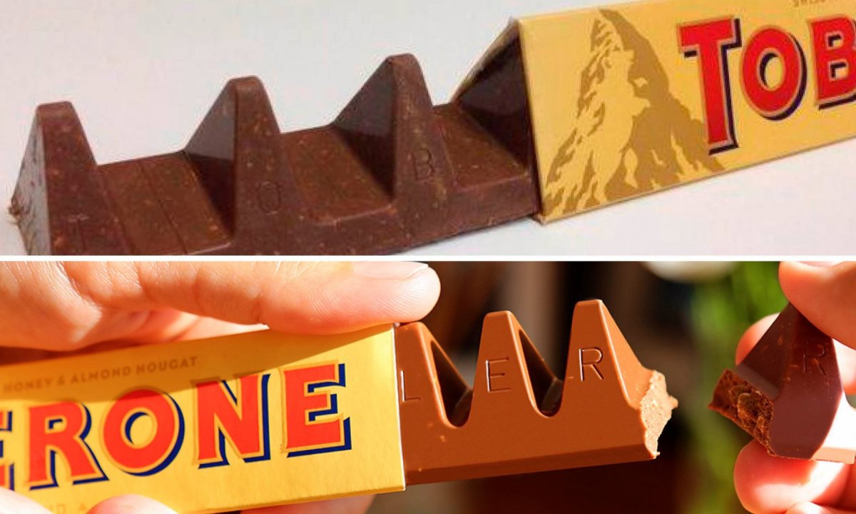 Швейцарский шоколад в виде треугольных долек