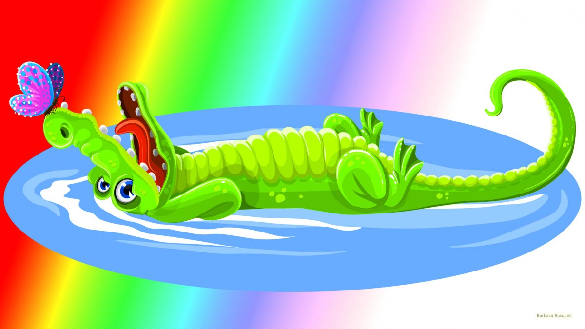 Крокодил на Цветном фоне