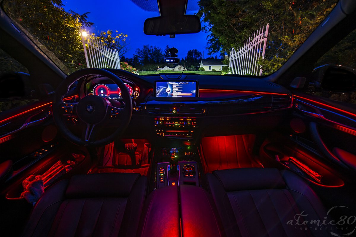 BMW f10 салон ночью