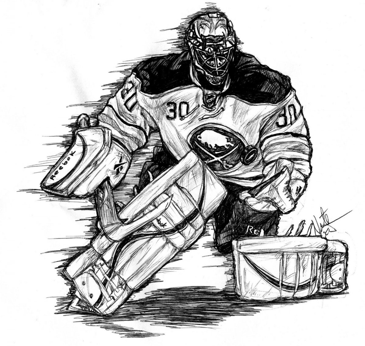 Хоккей зарисовка вратарь